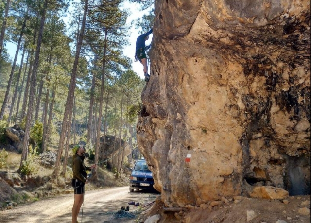  Climbing instructor and student 